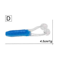 Double Tail Soft Worm Fishing Lures Set - Blue Force Sports