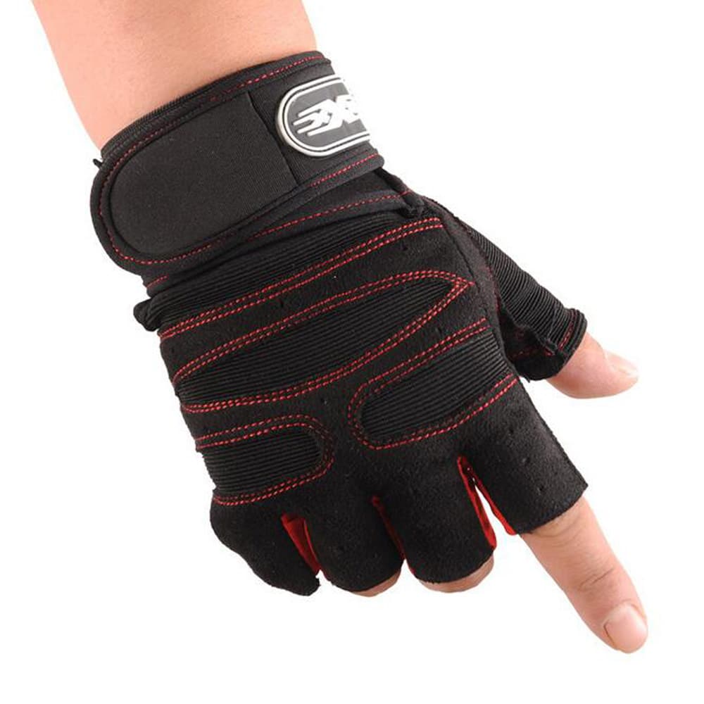 Men's Half Finger Fitness Gloves with Silicone Pads - Blue Force Sports
