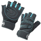 Men's Half Finger Fitness Gloves with Silicone Pads - Blue Force Sports