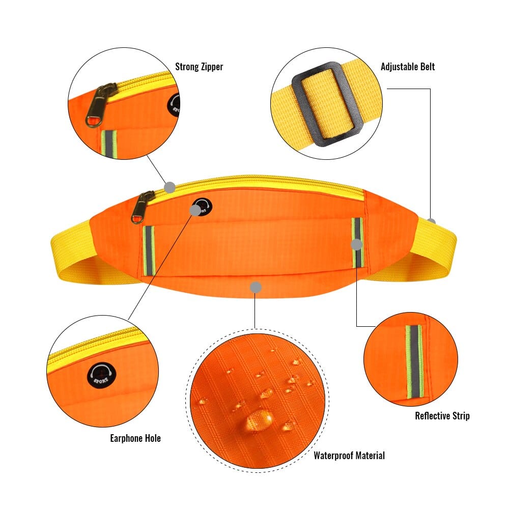 Reflective Running Waist Bag - Blue Force Sports