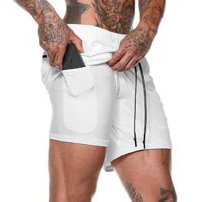 2 in 1 Men's Elastic Gym Shorts - Blue Force Sports