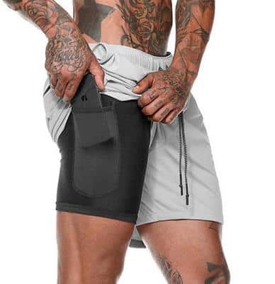 2 in 1 Men's Elastic Gym Shorts - Blue Force Sports