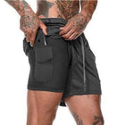 2 in 1 Men's Elastic Gym Shorts - Blue Force Sports