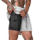 2 in 1 Men's Elastic Gym Shorts - Blue Force Sports