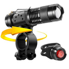Waterproof Zoomable Bicycle LED Flashlight with Adjustable Focus - Blue Force Sports