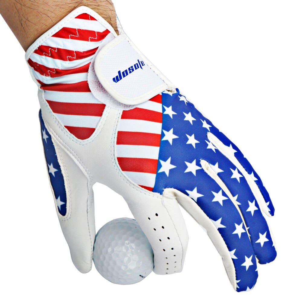 Left-Handed USA Flag Printed Golf Gloves - Blue Force Sports