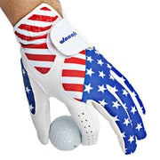 Left-Handed USA Flag Printed Golf Gloves - Blue Force Sports