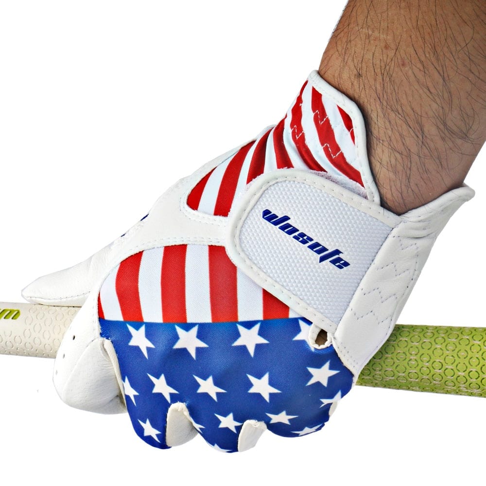 Left-Handed USA Flag Printed Golf Gloves - Blue Force Sports