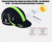 Breathable Moisture Wicking Men's Cycling Cap with Green Stripe - Blue Force Sports