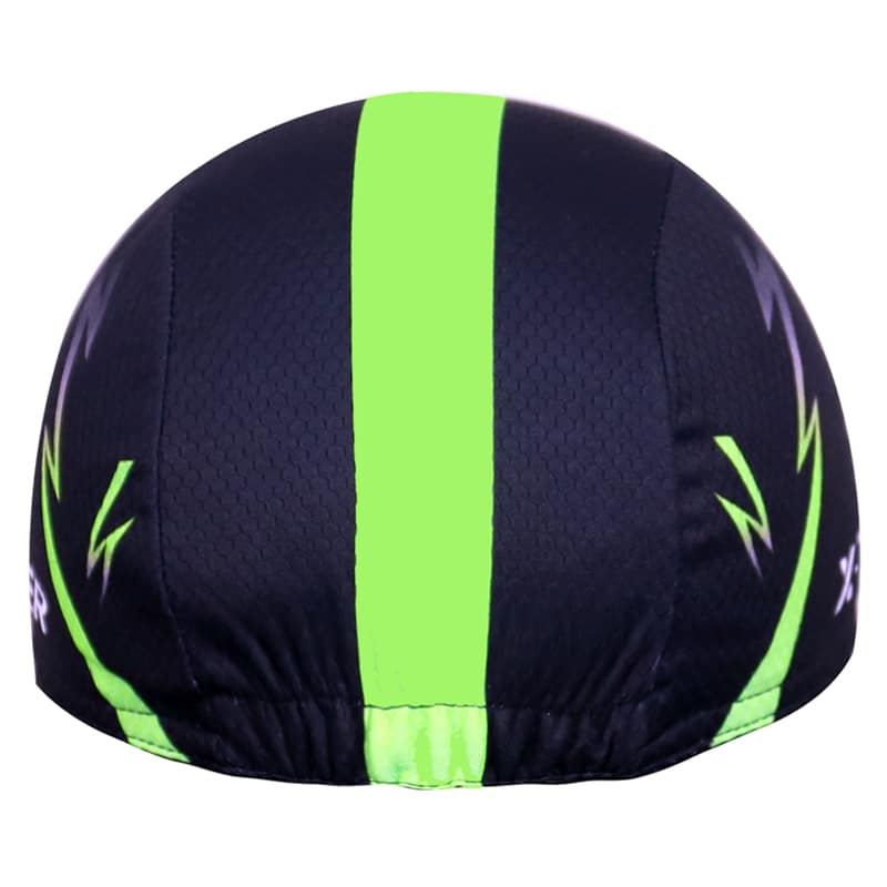 Breathable Moisture Wicking Men's Cycling Cap with Green Stripe - Blue Force Sports