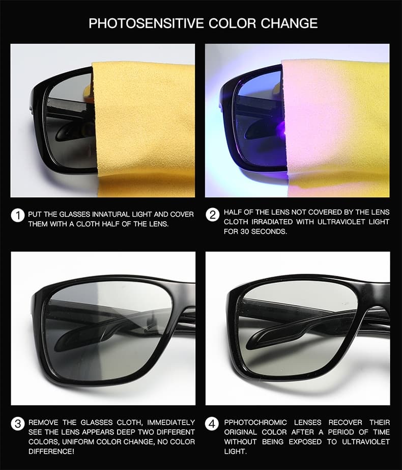 Sport Photochromic Polarized Cycling Glasses - Blue Force Sports