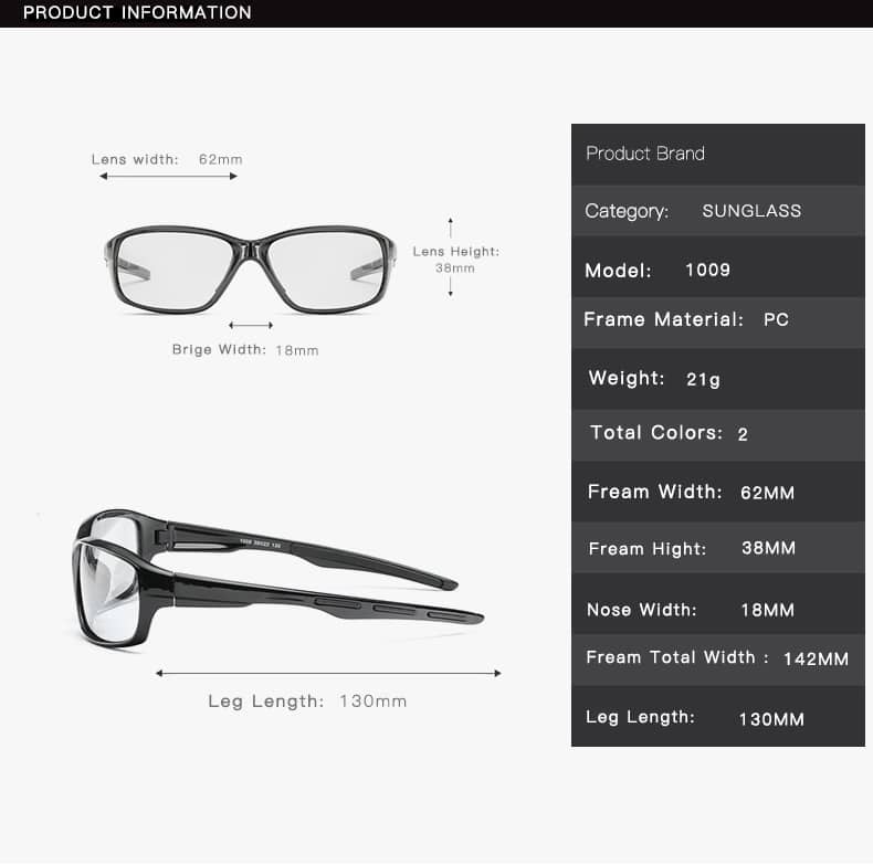 Sport Photochromic Polarized Cycling Glasses - Blue Force Sports