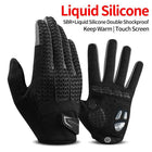 Two tone Design Thermal Bike Gloves - Blue Force Sports