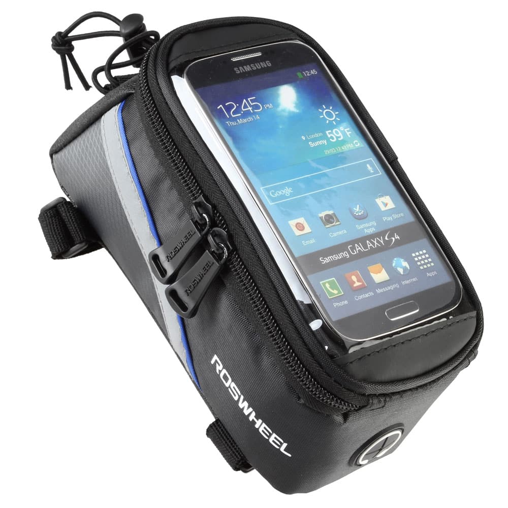 Water-Resistant Colorful PU/PVC Bicycle Bag with Phone Holder - Blue Force Sports
