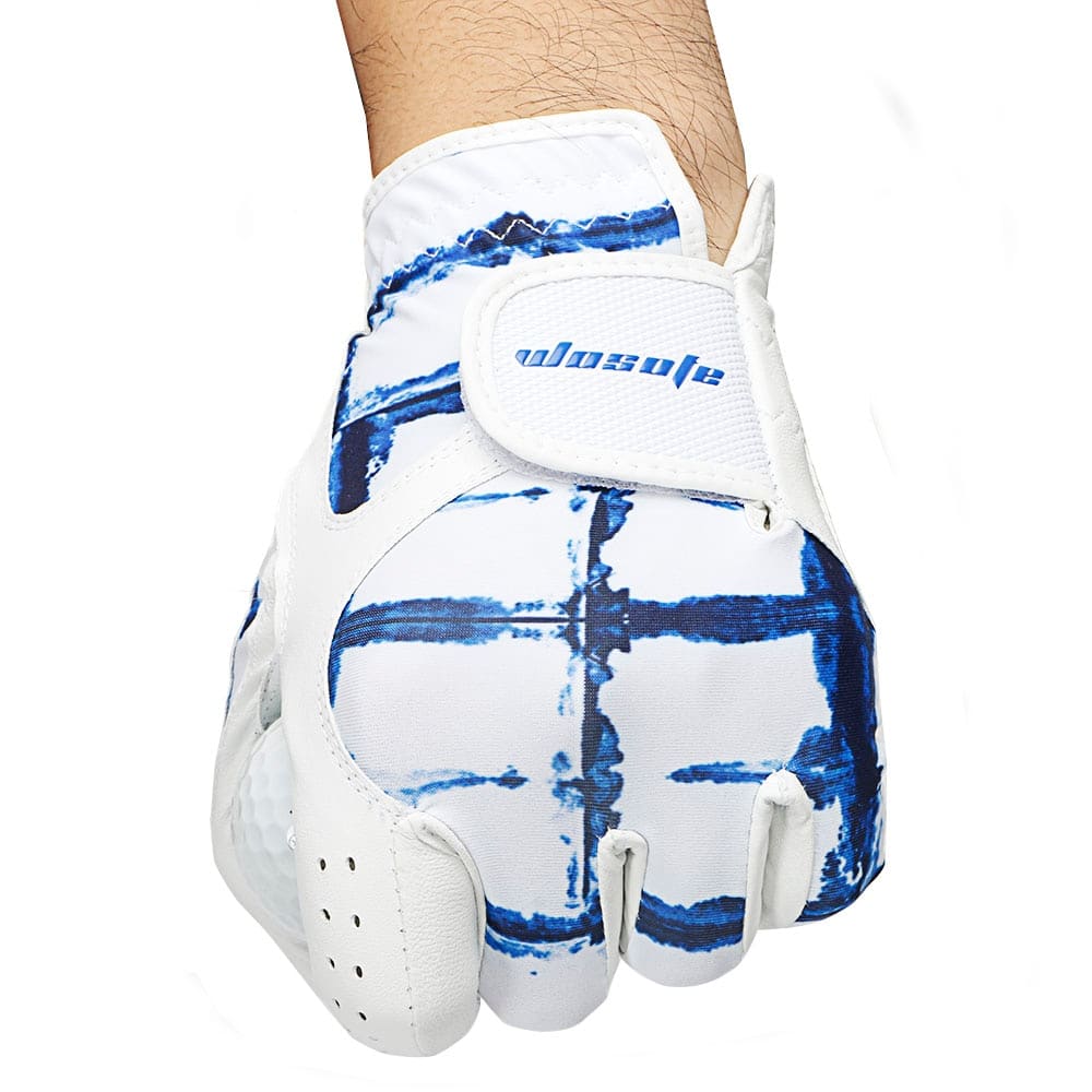 Left-Handed Genuine Leather Golf Glove - Blue Force Sports
