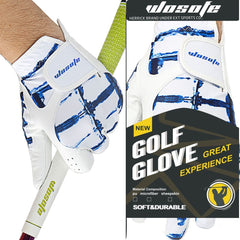 Left-Handed Genuine Leather Golf Glove - Blue Force Sports