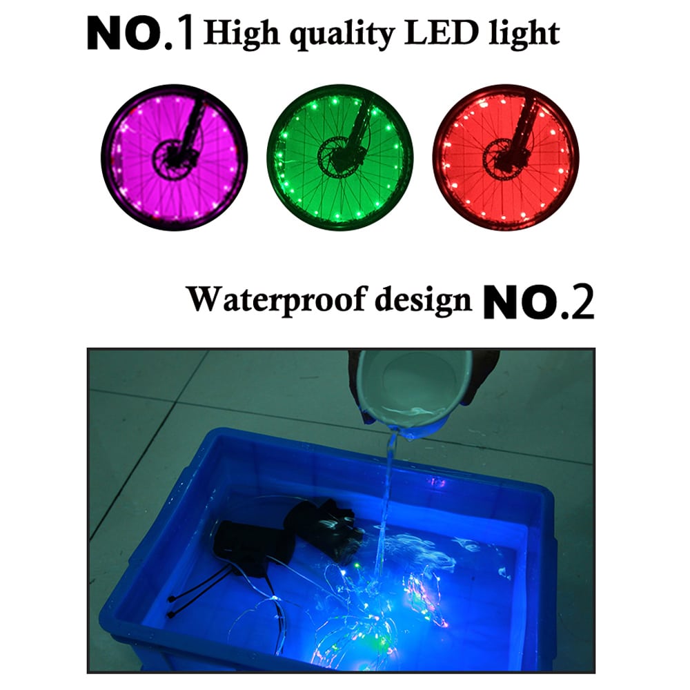 Waterproof Colorful Bright Bicycle LED Lights 20 Pcs Set - Blue Force Sports