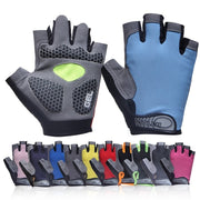 Gel Padded Half Finger Sports Gloves - Blue Force Sports