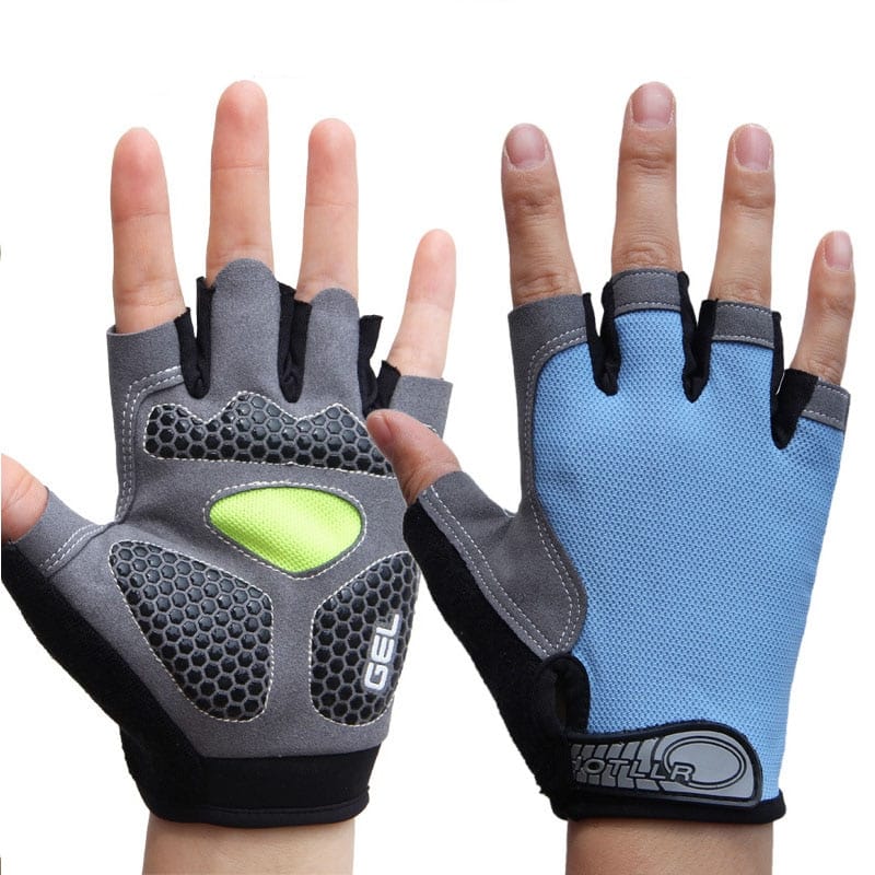 Gel Padded Half Finger Sports Gloves - Blue Force Sports