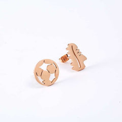 Football Style Stainless Steel Stud Earrings - Blue Force Sports