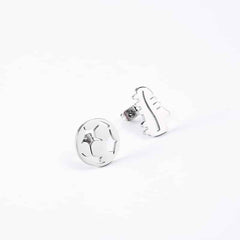 Football Style Stainless Steel Stud Earrings - Blue Force Sports