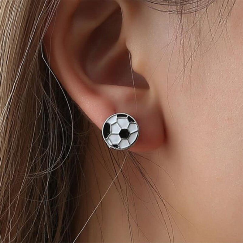 Cute Football Designed Stud Earrings