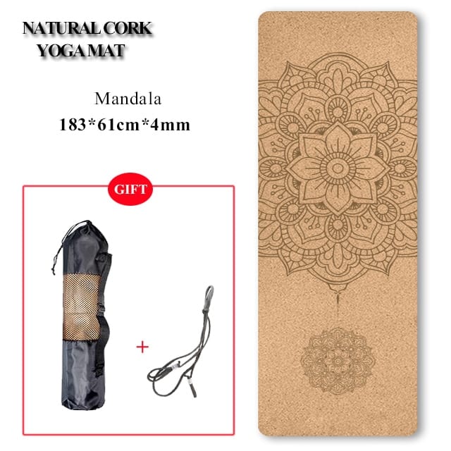 Natural Cork Yoga Mat - Blue Force Sports