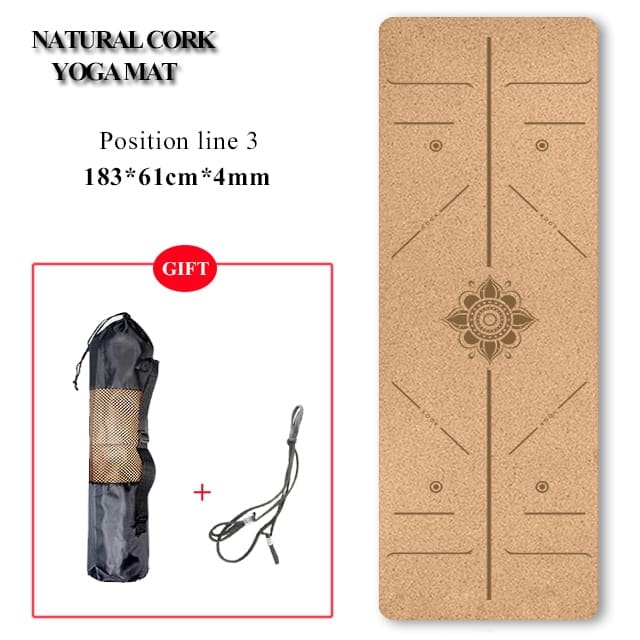 Natural Cork Yoga Mat - Blue Force Sports