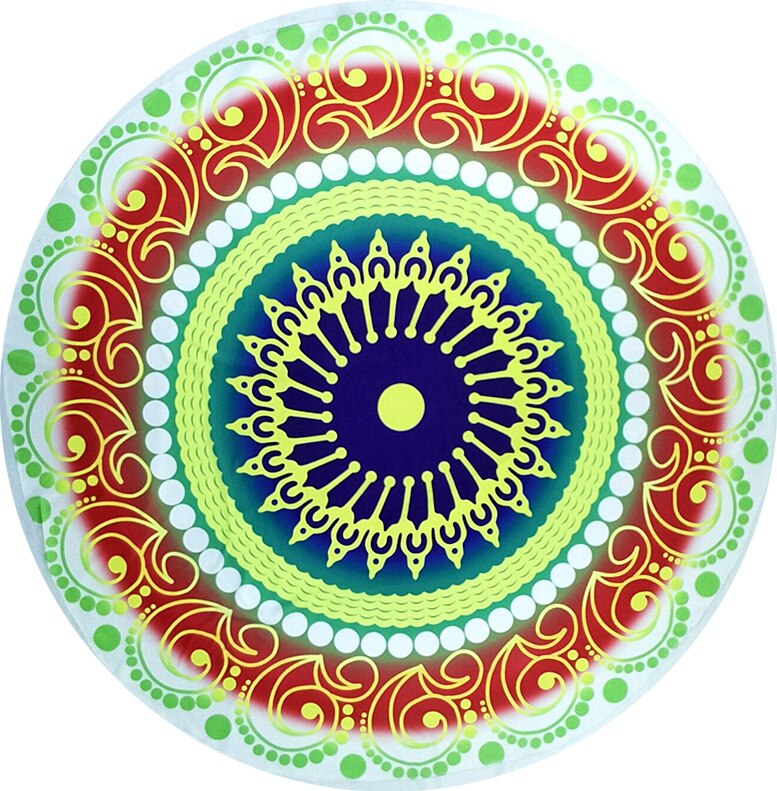 Chiffon Round Yoga Mat Blanket in Boho Style - Blue Force Sports
