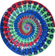 Chiffon Round Yoga Mat Blanket in Boho Style - Blue Force Sports