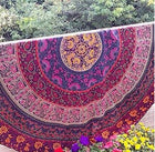 Chiffon Round Yoga Mat Blanket in Boho Style - Blue Force Sports