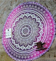 Chiffon Round Yoga Mat Blanket in Boho Style - Blue Force Sports