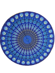 Chiffon Round Yoga Mat Blanket in Boho Style - Blue Force Sports