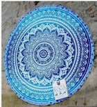 Chiffon Round Yoga Mat Blanket in Boho Style - Blue Force Sports