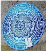 Chiffon Round Yoga Mat Blanket in Boho Style - Blue Force Sports