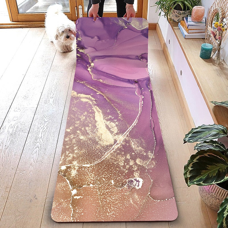 Marble Pattern Yoga Mat - Blue Force Sports