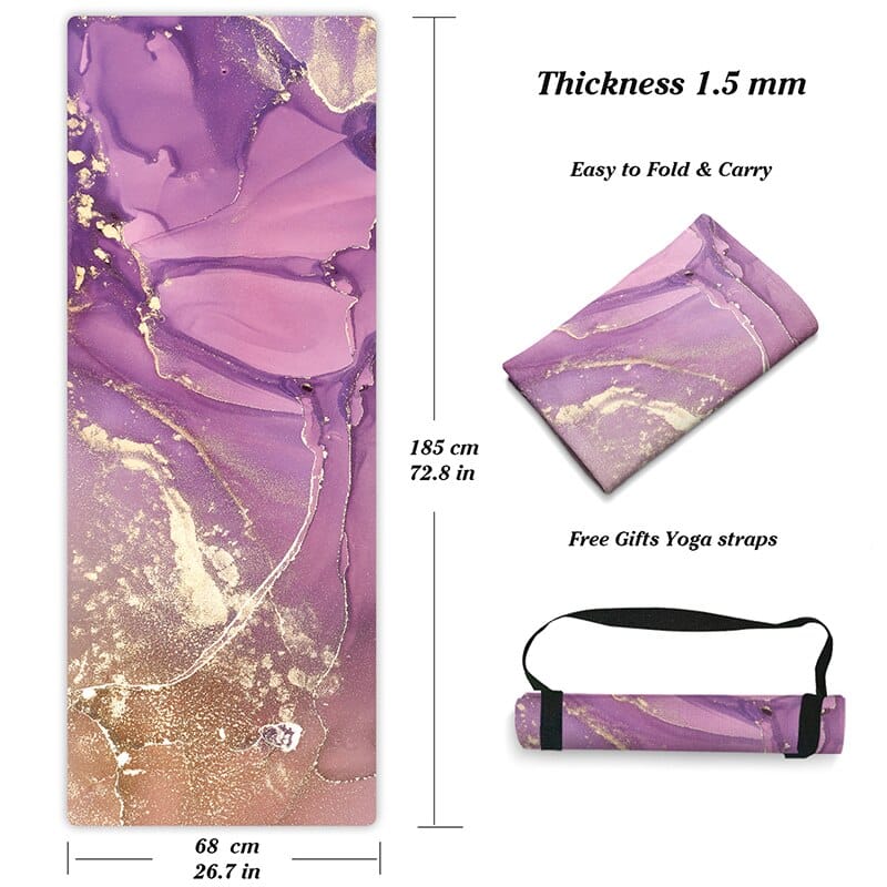 Marble Pattern Yoga Mat - Blue Force Sports
