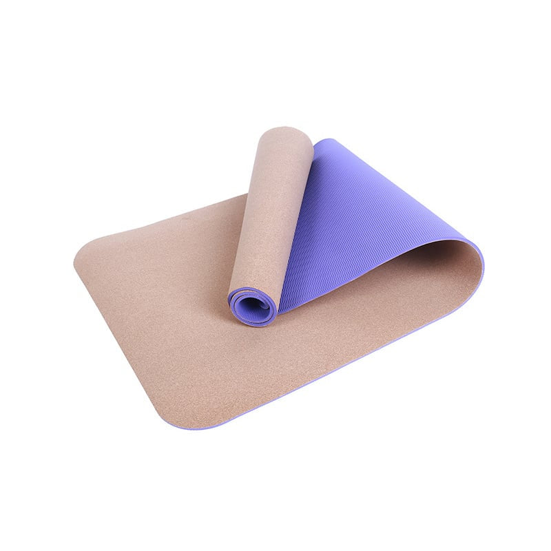 Two Layer Cork Yoga Mat - Blue Force Sports