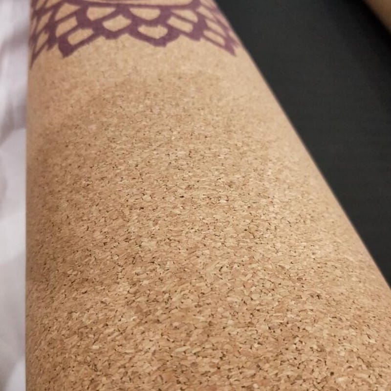 Cork Coated Patterned Yoga Mat - Blue Force Sports