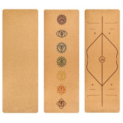Cork Coated Patterned Yoga Mat - Blue Force Sports