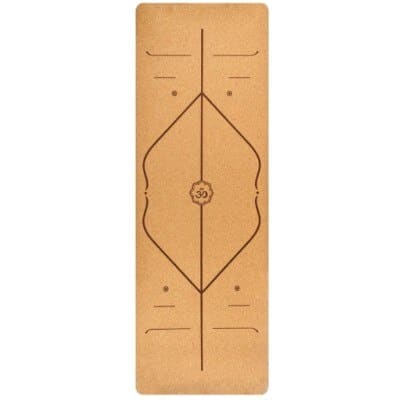 Cork Coated Patterned Yoga Mat - Blue Force Sports