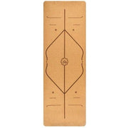 Cork Coated Patterned Yoga Mat - Blue Force Sports