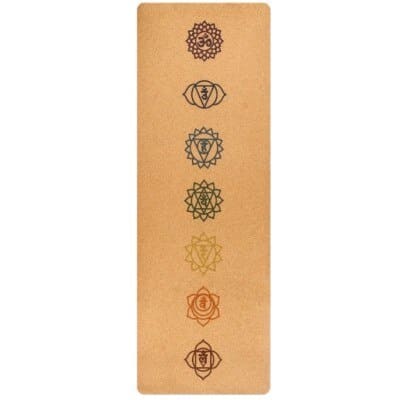 Cork Coated Patterned Yoga Mat - Blue Force Sports