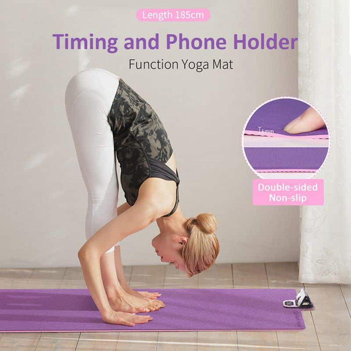 Yoga Tamping Mat with Smartphone Stand - Blue Force Sports