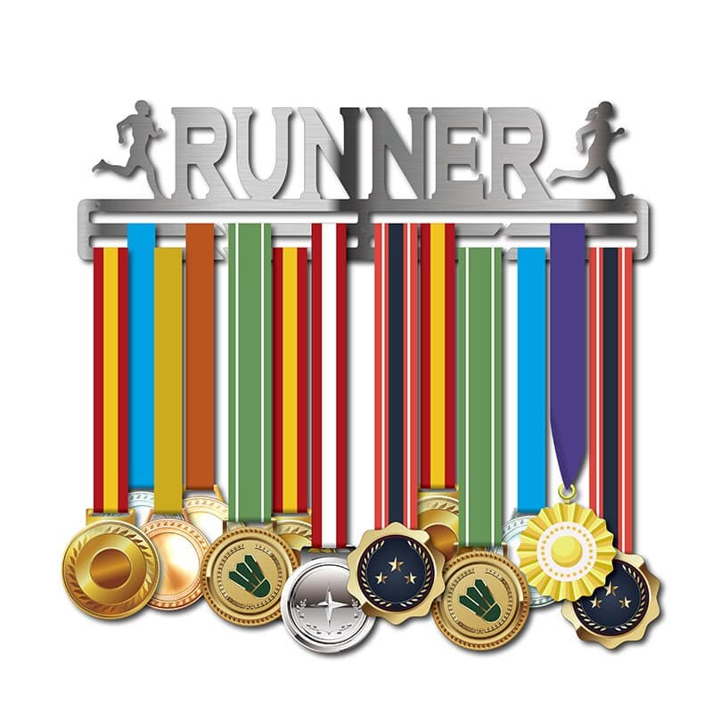 Durable Medal Hanger with Runner Print - Blue Force Sports