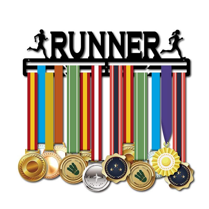 Durable Medal Hanger with Runner Print - Blue Force Sports