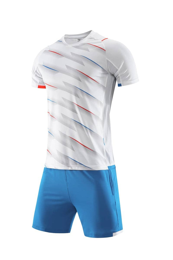 Men's Striped Soccer Uniforms 2 pcs/Set - Blue Force Sports