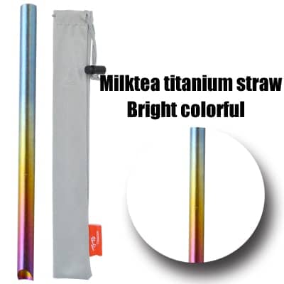 Camping Titanium Straws with Cleaner Brush - Blue Force Sports