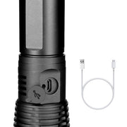 Powerful Black LED Flashlight with Zoom - Blue Force Sports
