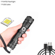 Powerful Black LED Flashlight with Zoom - Blue Force Sports